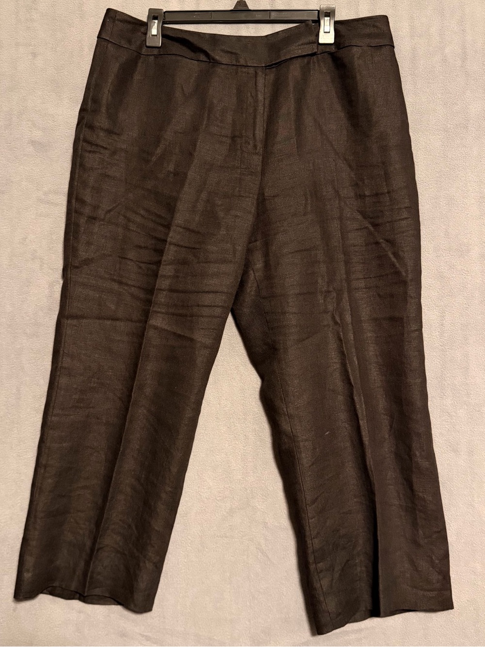 Talbots Irish Linen Black 100% Linen Summer Beach Vacation Pants Size 18
